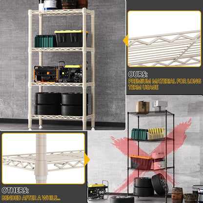 M MZG 450 lbs Steel Storage Shelving 3-Tier Utility Shelving Unit Steel Organizer Wire Rack for Home,Kitchen,Office (11.8" D x 17.7" W x 26.3" H) - Colors A