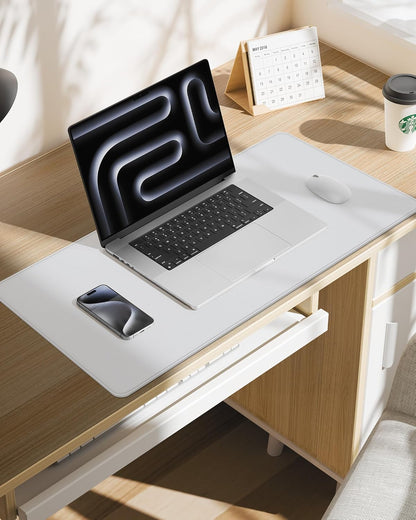 AFIING Large Desk Mat 55" x 24" - PU Leather Desk Pad Protector, Waterproof Non-Slip Extended Mouse Pad for Office Desk, Keyboard, Laptop and Home Workspace (Black)