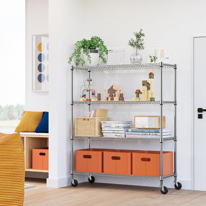 M MZG 450 lbs Steel Storage Shelving 3-Tier Utility Shelving Unit Steel Organizer Wire Rack for Home,Kitchen,Office (11.8" D x 17.7" W x 26.3" H) - Colors A