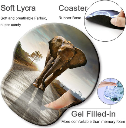 Ergonomic Mouse Pad with Wrist Support Rest,Large Mousepad Gel Wrist Rest, with Coaster Non-Slip & Pain Relief for Computer, Desk, Home&Office-Beach - Colors B