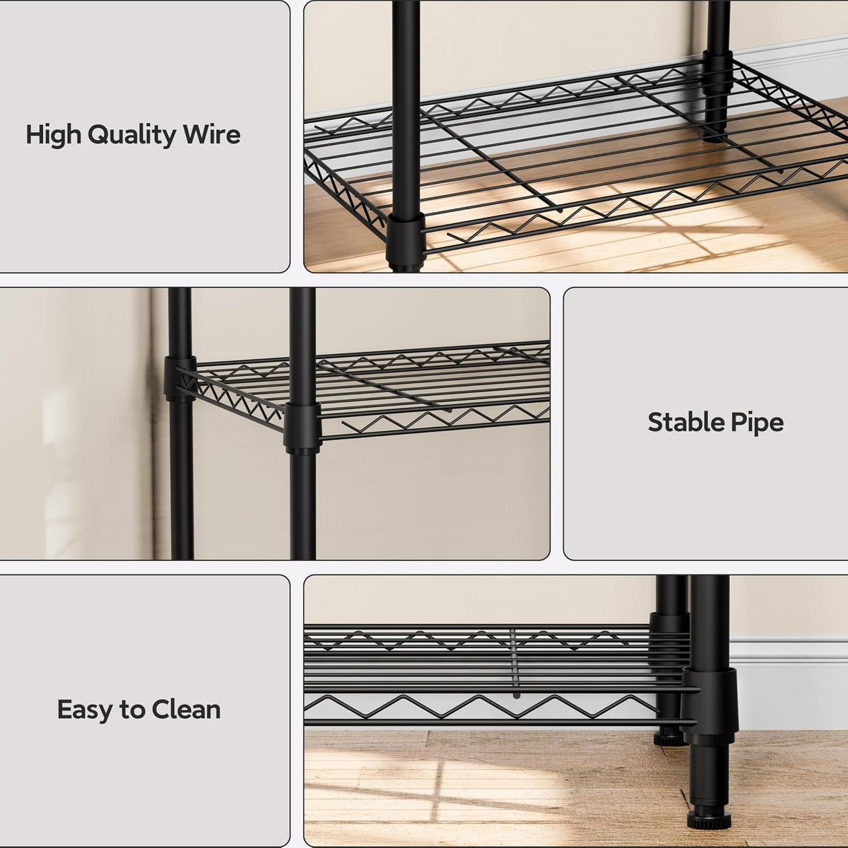 M MZG 450 lbs Steel Storage Shelving 3-Tier Utility Shelving Unit Steel Organizer Wire Rack for Home,Kitchen,Office (11.8" D x 17.7" W x 26.3" H) - Colors B