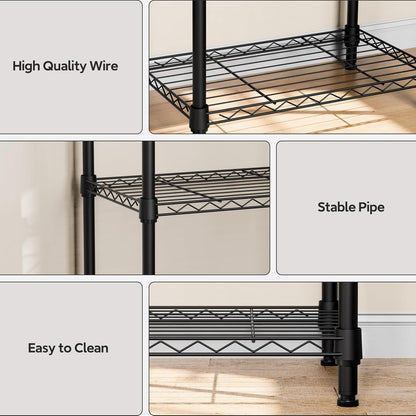 M MZG 450 lbs Steel Storage Shelving 3-Tier Utility Shelving Unit Steel Organizer Wire Rack for Home,Kitchen,Office (11.8" D x 17.7" W x 26.3" H) - Colors B