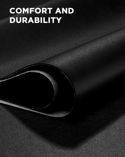 35.4" x 17" Large PU Leather Desk Mat for Keyboard and Mouse - Waterproof Non-Slip Desk Pad Protector for Office, Home, Writing Desk, Black