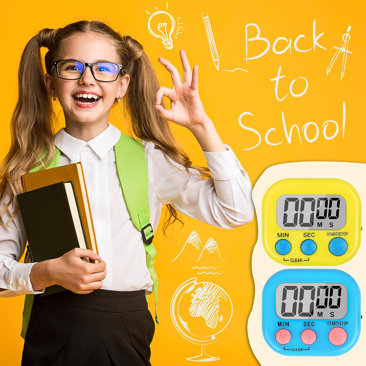 ZILLEEN Classroom Timer for Kids Teachers 2 Pack Digital Timers