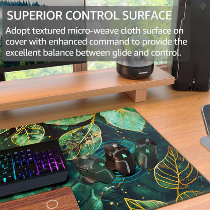 KTRIO Large Gaming Mouse Pad Desk Mat for Gamer, 31.5" x 11.8", Black, XL | Extended Size Design, Superior Micro-Weave Cloth, Non-Slip Rubber Base, Durable Stitched Edges, Water-Resistant Coating