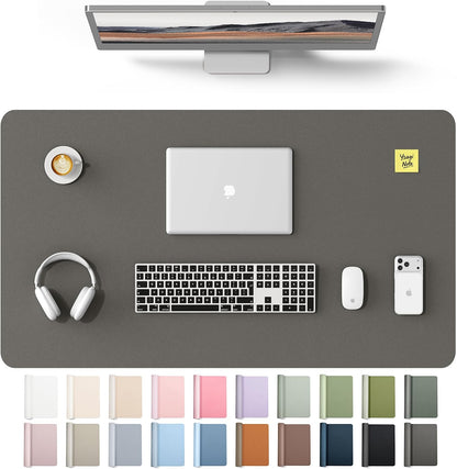 YSAGi Leather Desk Pad Protector, Office Desk Mat, Large Mouse Pad, Non-Slip PU Leather Desk Blotter, Waterproof Laptop Desk Writing Pad for Office and Home (23.6" x 13.8", Eggshell) - Colors B