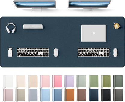 YSAGi Leather Desk Pad Protector, Office Desk Mat, Large Mouse Pad, Non-Slip PU Leather Desk Blotter, Waterproof Laptop Desk Writing Pad for Office and Home (23.6" x 13.8", Eggshell) - Colors B