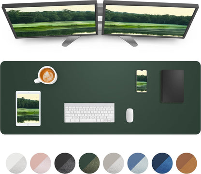 Large Desk pad mat,Mouse Pad,Office Desk Mat, Non-Slip PU Leather Desk Blotter,Large Desk pad,Waterproof Keyboard mat for Office/Home/Decor (Black,48" x 17")