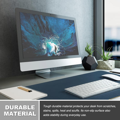 K KNODEL Large Office Leather Desk Mat, Mouse and Keyboard Pad, Computer and Laptop Mat, Desktop Protector and Cover, Writing Pad and Blotter (31.5"x15.7", Black)