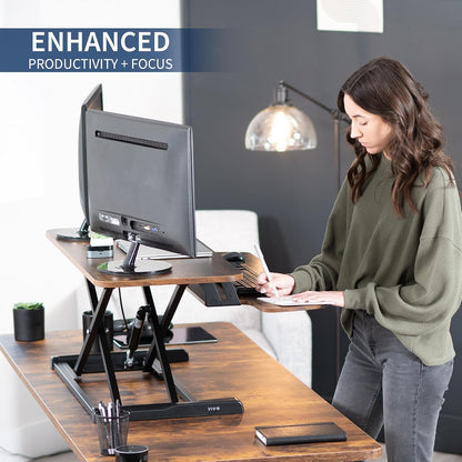 Black 32 in Standing Desk Converter, DESK-V000K