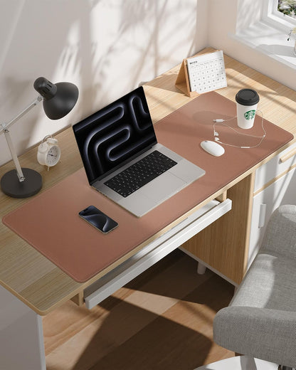 AFIING Large Desk Mat 55" x 24" - PU Leather Desk Pad Protector, Waterproof Non-Slip Extended Mouse Pad for Office Desk, Keyboard, Laptop and Home Workspace (Black)