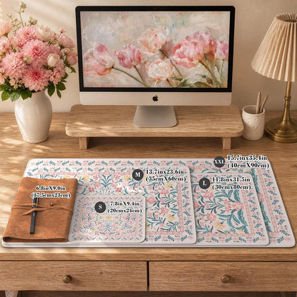 iCasso Desk Mat for Keyboard and Mouse, Large Mouse Pad, Desk Pad Mat, Anti-Slip Big Mousepad with Stitched Edges for Computer Desktop(Deep Green)