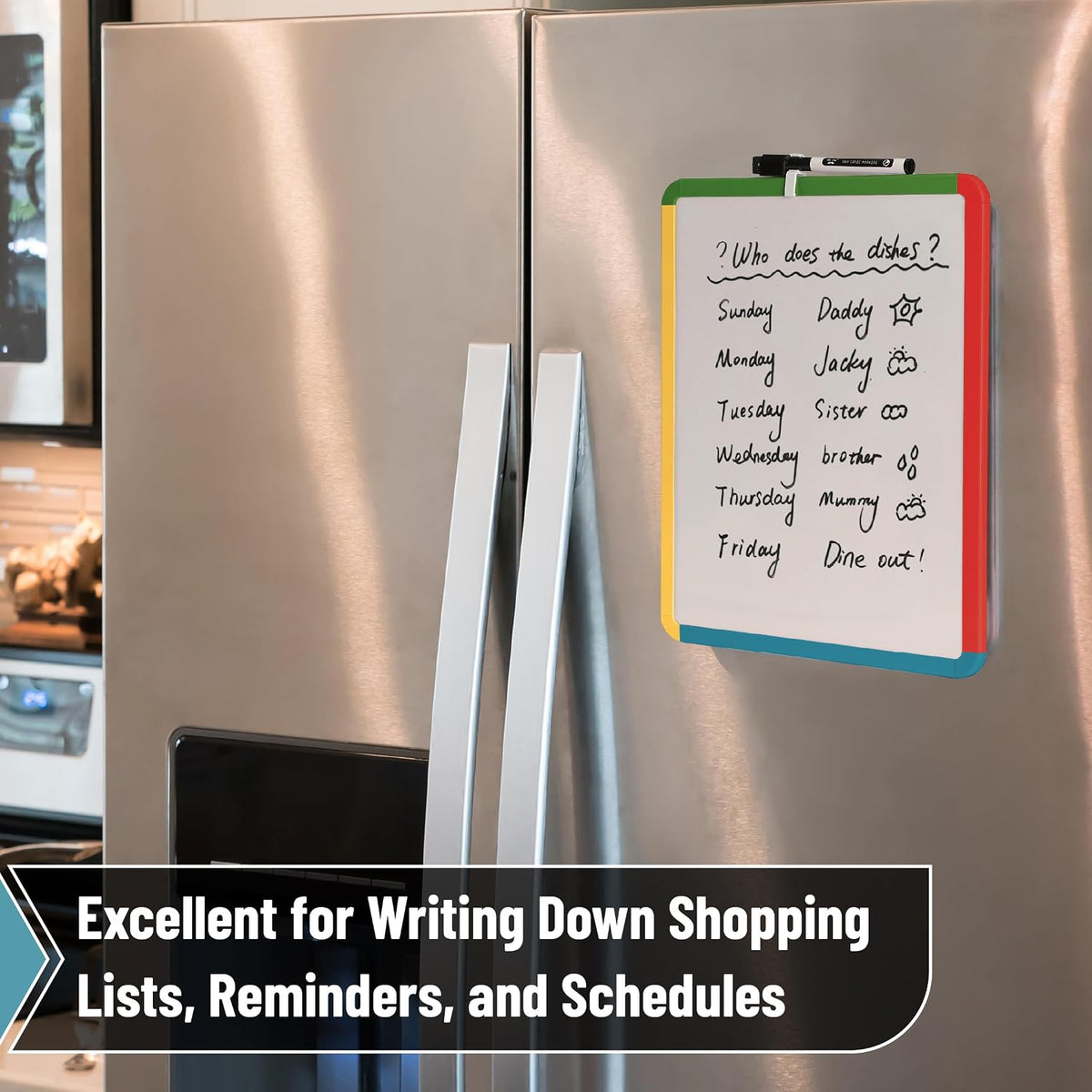 Dry Erase Board, 14” x 11”, White Frame