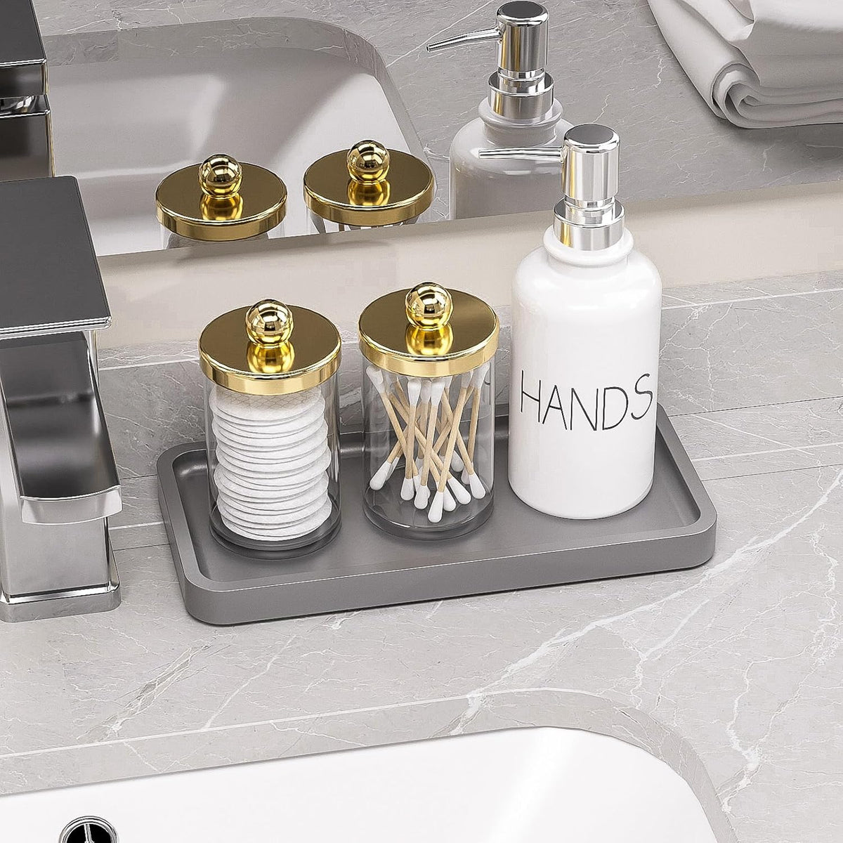 Small Bathroom Vanity Tray for Countertop Makeup Perfume Jewelry Decor Candle Keys, Small Black Kitchen Tray for Soap Dispenser Spice Bamboo Toilet Tray 7.9" L x 4" W x 0.79" H