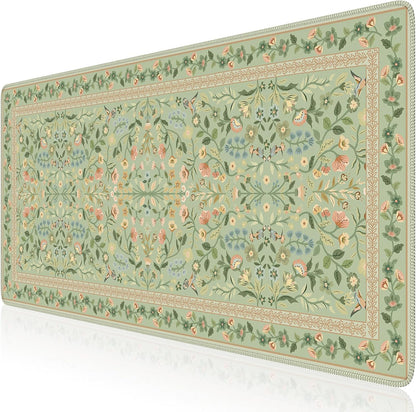 iCasso Desk Mat for Keyboard and Mouse, Large Mouse Pad, Desk Pad Mat, Anti-Slip Big Mousepad with Stitched Edges for Computer Desktop(Deep Green)
