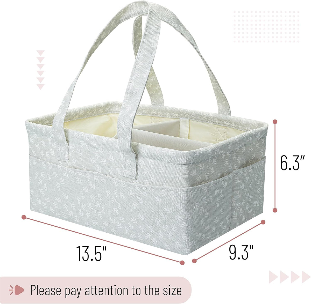 Baby Diaper Caddy Organizer, Gray, Medium