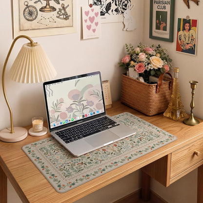 iCasso Desk Mat for Keyboard and Mouse, Large Mouse Pad, Desk Pad Mat, Anti-Slip Big Mousepad with Stitched Edges for Computer Desktop(Deep Green)