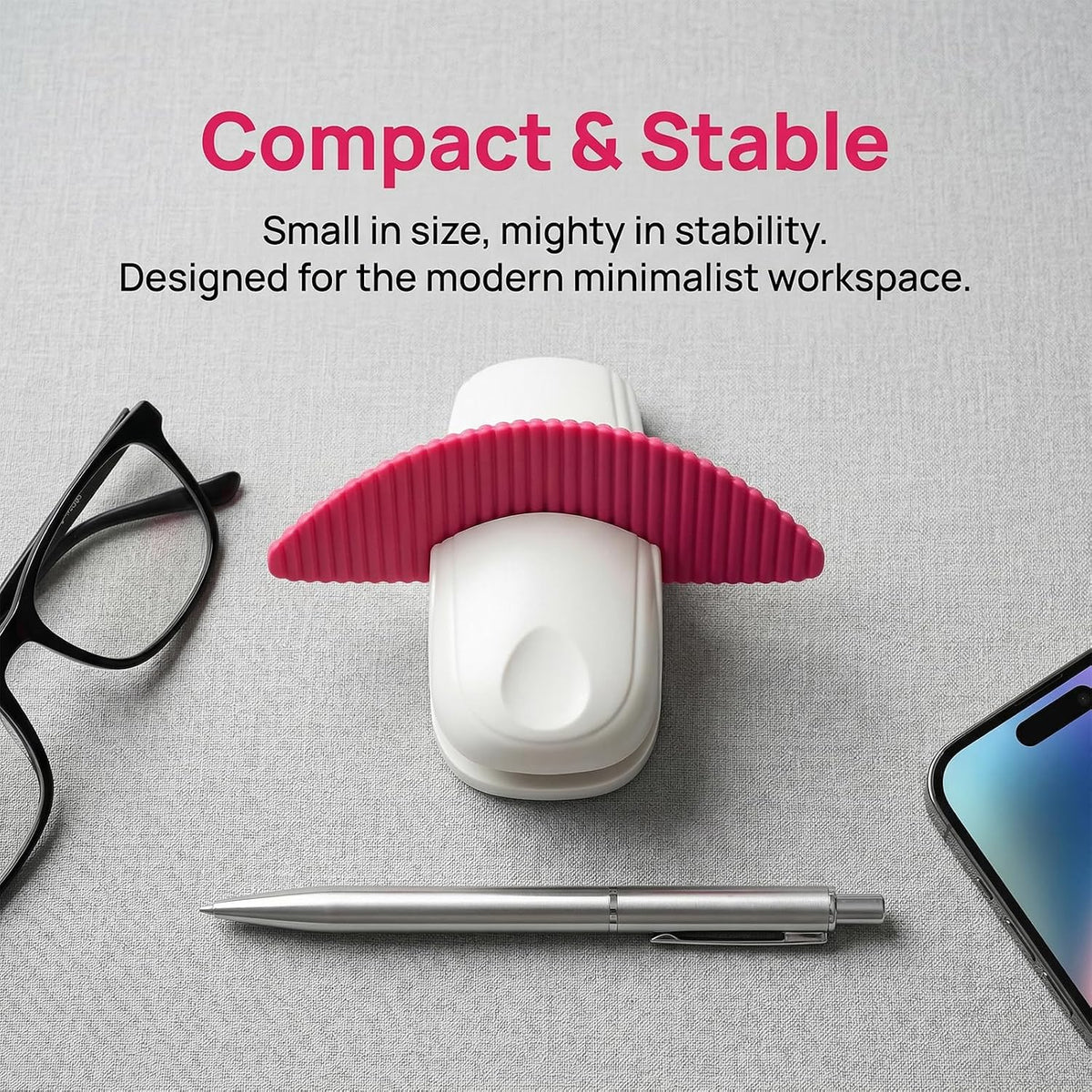 Paper Holder for Typing, White Typing Stand Document Holder with Weighted Base and Clip, Compact Paper Stand for Desk When Typing, Copy Holder for Notes, Forms and Office Work