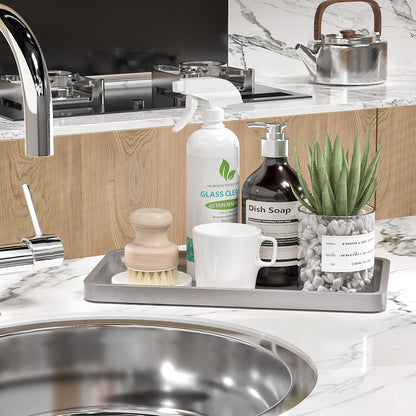 Small Bathroom Vanity Tray for Countertop Makeup Perfume Jewelry Decor Candle Keys, Small Black Kitchen Tray for Soap Dispenser Spice Bamboo Toilet Tray 7.9" L x 4" W x 0.79" H