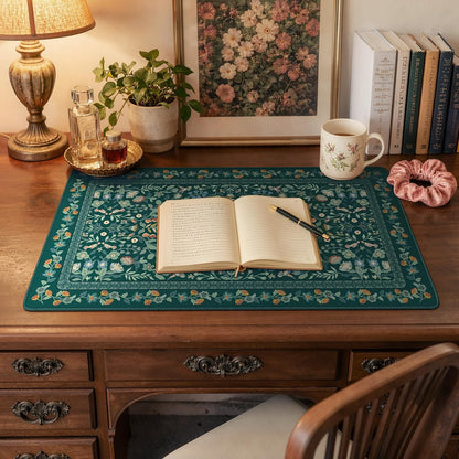 iCasso Desk Mat for Keyboard and Mouse, Large Mouse Pad, Desk Pad Mat, Anti-Slip Big Mousepad with Stitched Edges for Computer Desktop(Deep Green)