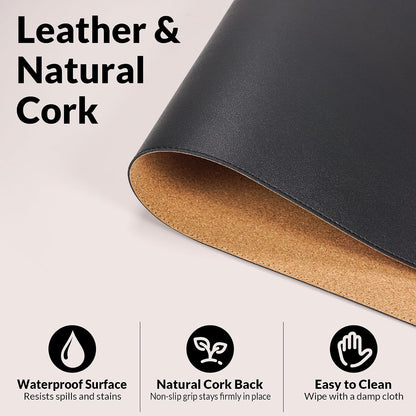 Large Desk Mat, 47" x 17", Black