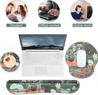 Ergonomic Mouse Pad with Wrist Rest and Keyboard Wrist Rest, Mousepad