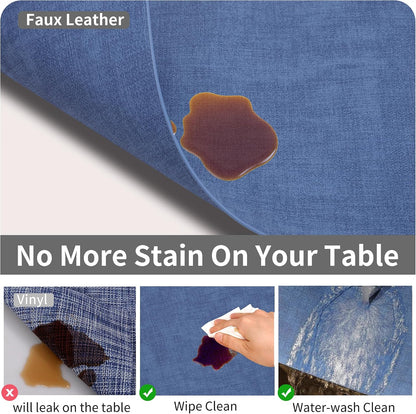 Maxpearl Faux Leather Placemats Set of 6 - Waterproof - Wipe Clean - Heat Resistant - Anti Slip Dining Table Place Mats, Suitable for Indoor & Outdoor Use, 17’’×12’’, Beige