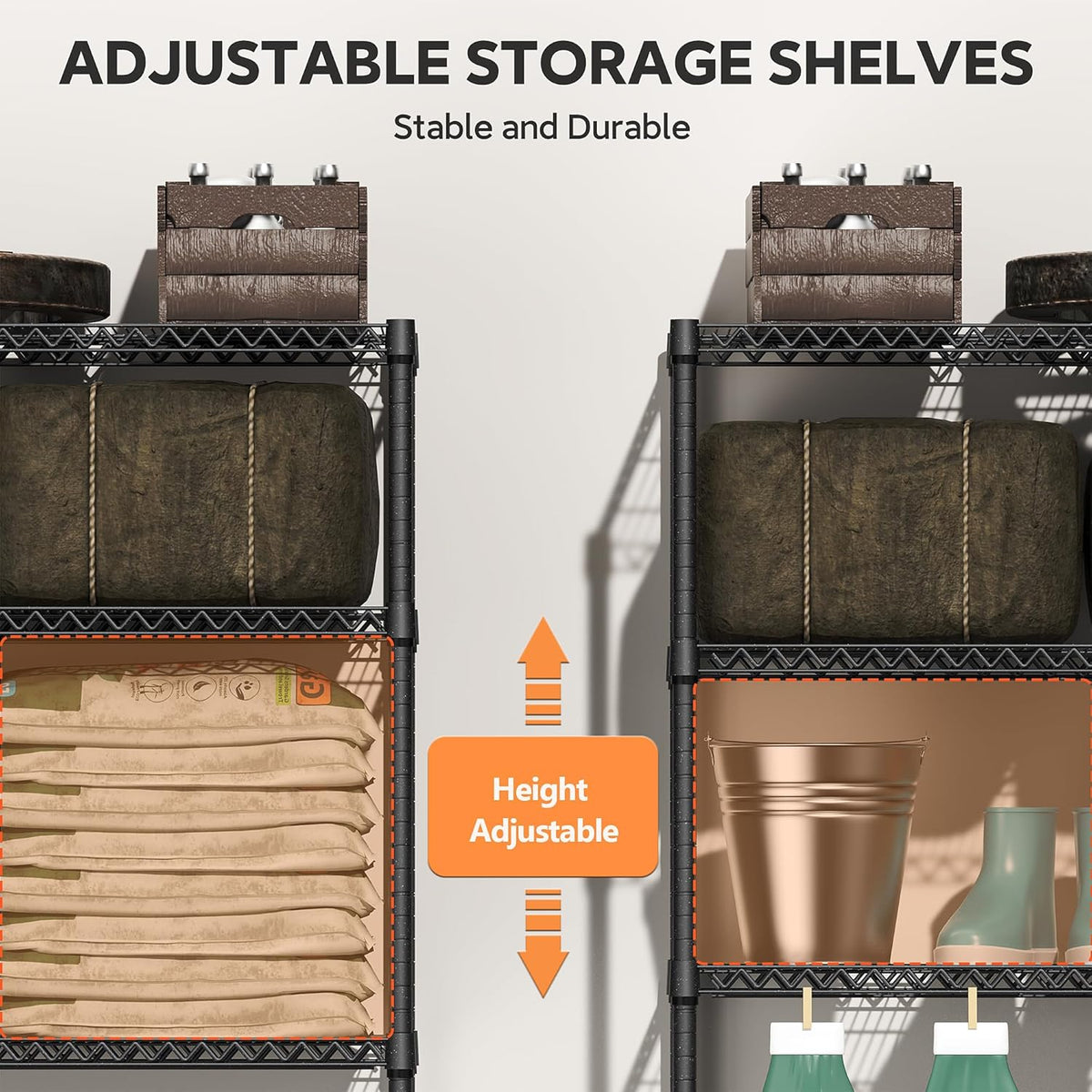 M MZG 450 lbs Steel Storage Shelving 3-Tier Utility Shelving Unit Steel Organizer Wire Rack for Home,Kitchen,Office (11.8" D x 17.7" W x 26.3" H) - Colors B