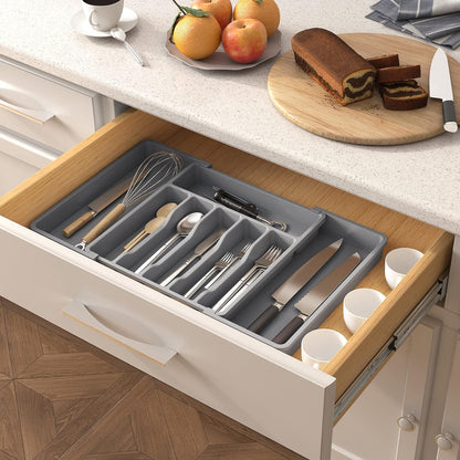 Expandable Silverware Drawer Organizer, Kitchen Utensil Tray