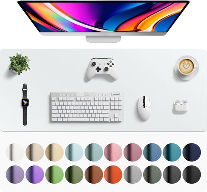 Aothia Leather Office Desk Pad Protector, Non-Slip PU Leather Desk Blotter, Waterproof Laptop Writing Mouse Pad for Office and Home, Black, 31.5" x 15.7" - Colors A