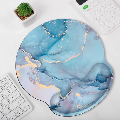 KONVINIT Ergonomic Mouse Pad with Wrist Rest, Small Mousepad with Non-Slip Rubber Base and Smooth Surface, Beach Mouse Pads for Desk, Office Desk Accessories