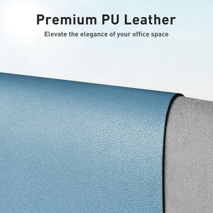 Aothia Leather Office Desk Pad Protector, Non-Slip PU Leather Desk Blotter, Waterproof Laptop Writing Mouse Pad for Office and Home, Black, 31.5" x 15.7" - Colors A