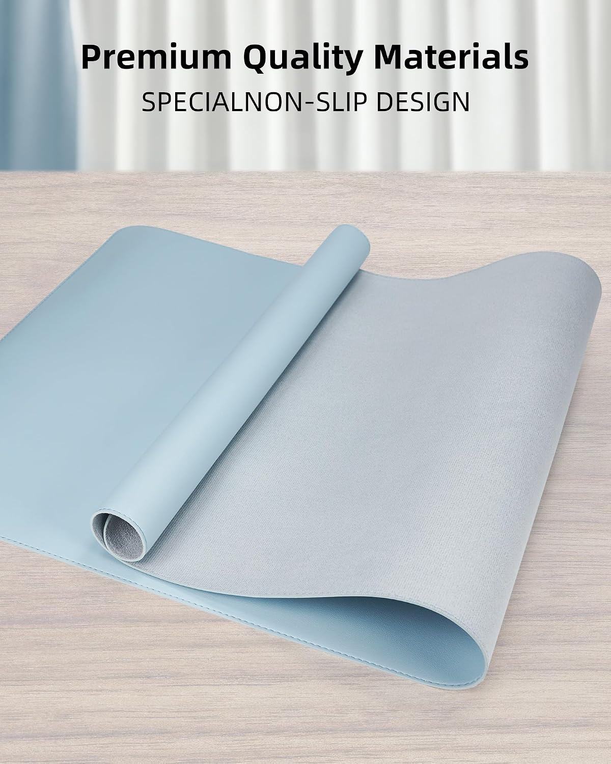 AFIING Large Desk Mat 55" x 24" - PU Leather Desk Pad Protector, Waterproof Non-Slip Extended Mouse Pad for Office Desk, Keyboard, Laptop and Home Workspace (Black)