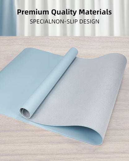 AFIING Large Desk Mat 55" x 24" - PU Leather Desk Pad Protector, Waterproof Non-Slip Extended Mouse Pad for Office Desk, Keyboard, Laptop and Home Workspace (Black)