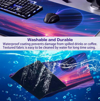 Retro American Flag XL Gaming Mouse Pad with Stitching Edge Laptop Desk Mat
