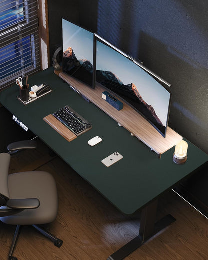 AFIING Large Desk Mat 55" x 24" - PU Leather Desk Pad Protector, Waterproof Non-Slip Extended Mouse Pad for Office Desk, Keyboard, Laptop and Home Workspace (Black)