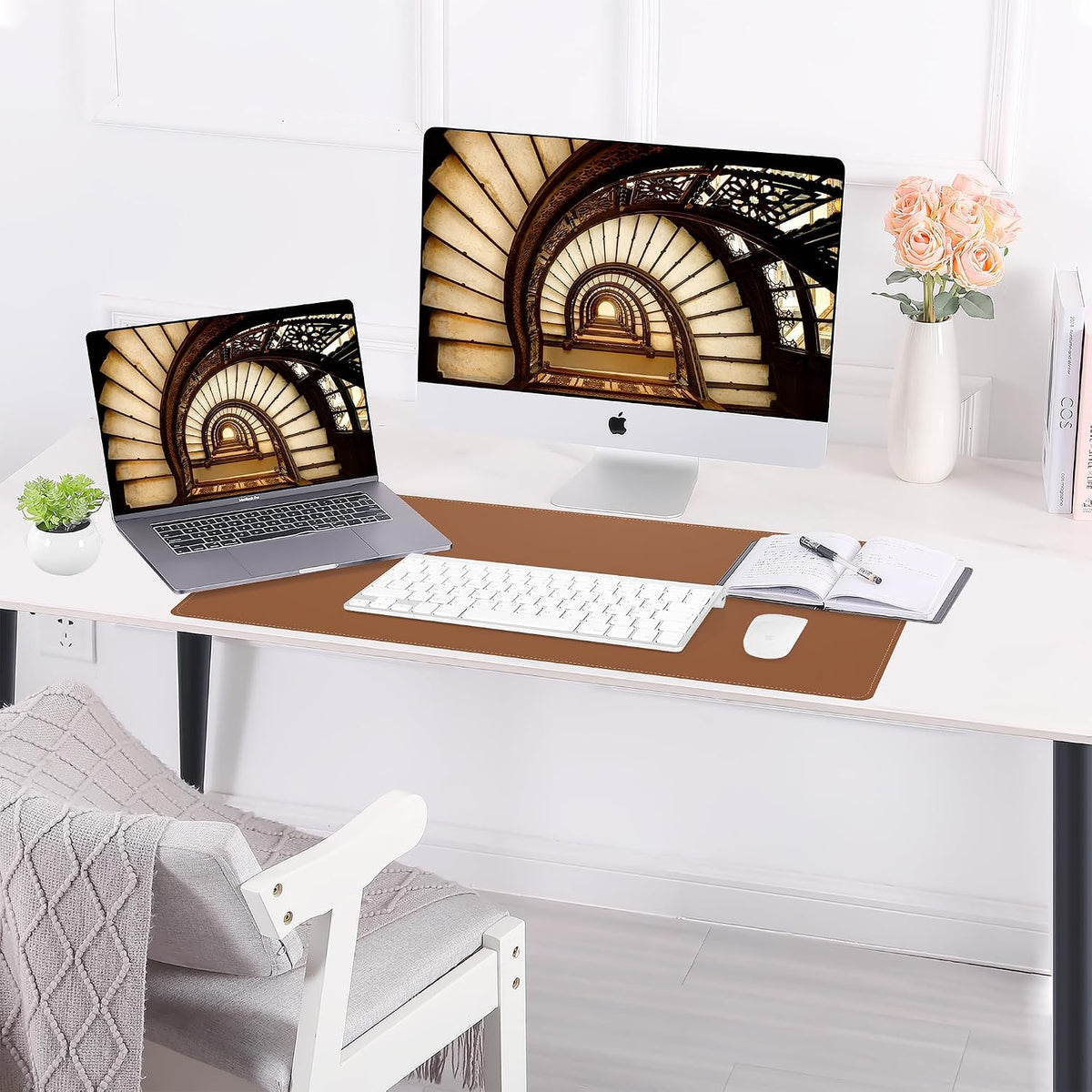 Large Desk Mat, 47" x 17", Black