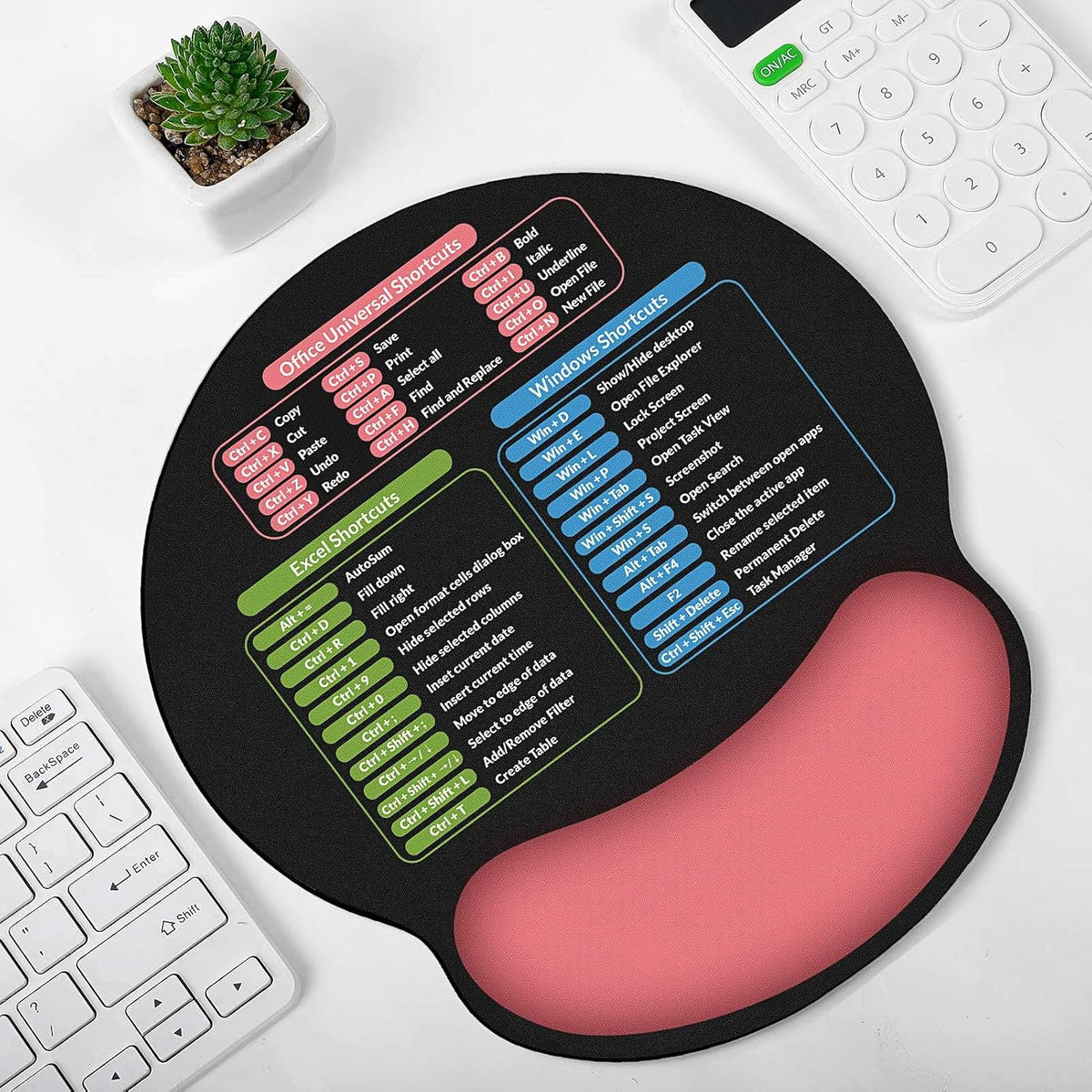 KONVINIT Ergonomic Mouse Pad with Wrist Rest, Small Mousepad with Non-Slip Rubber Base and Smooth Surface, Beach Mouse Pads for Desk, Office Desk Accessories