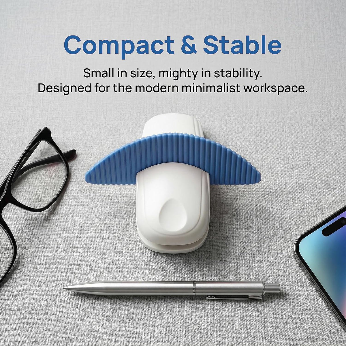Paper Holder for Typing, White Typing Stand Document Holder with Weighted Base and Clip, Compact Paper Stand for Desk When Typing, Copy Holder for Notes, Forms and Office Work