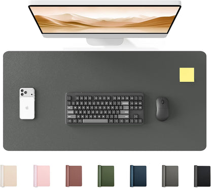 35.4" x 17" Large PU Leather Desk Mat for Keyboard and Mouse - Waterproof Non-Slip Desk Pad Protector for Office, Home, Writing Desk, Black