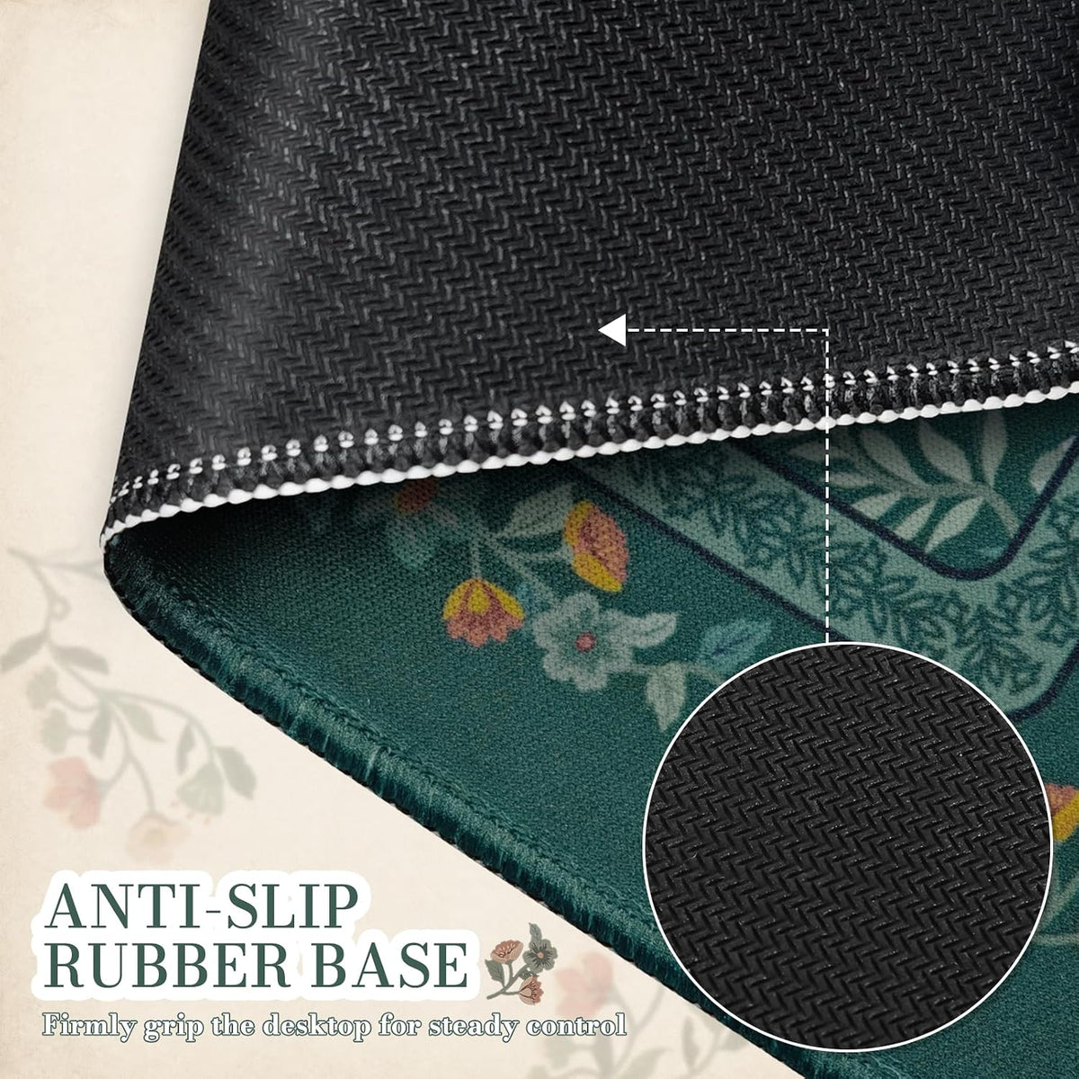 iCasso Desk Mat for Keyboard and Mouse, Large Mouse Pad, Desk Pad Mat, Anti-Slip Big Mousepad with Stitched Edges for Computer Desktop(Deep Green)
