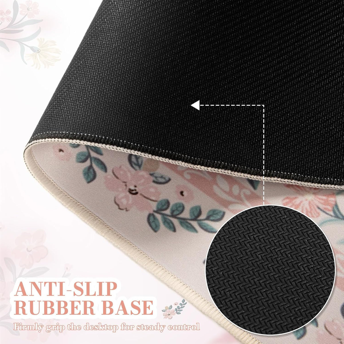 iCasso Desk Mat for Keyboard and Mouse, Large Mouse Pad, Desk Pad Mat, Anti-Slip Big Mousepad with Stitched Edges for Computer Desktop(Deep Green)