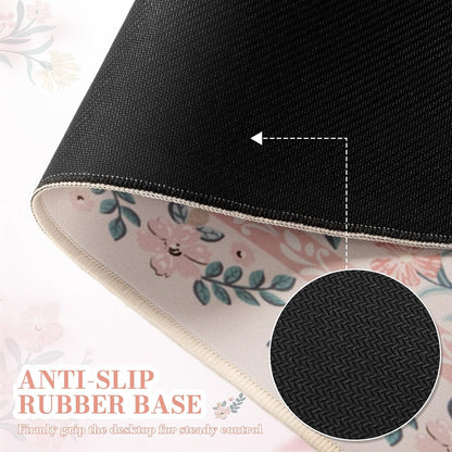 iCasso Desk Mat for Keyboard and Mouse, Large Mouse Pad, Desk Pad Mat, Anti-Slip Big Mousepad with Stitched Edges for Computer Desktop(Deep Green)