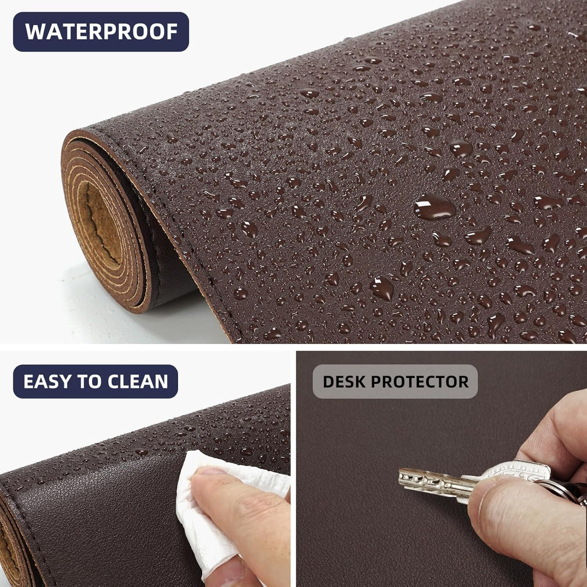 Large Desk Mat, 47" x 17", Black