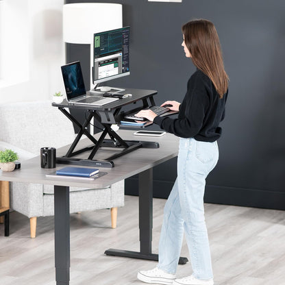 Black 32 in Standing Desk Converter, DESK-V000K