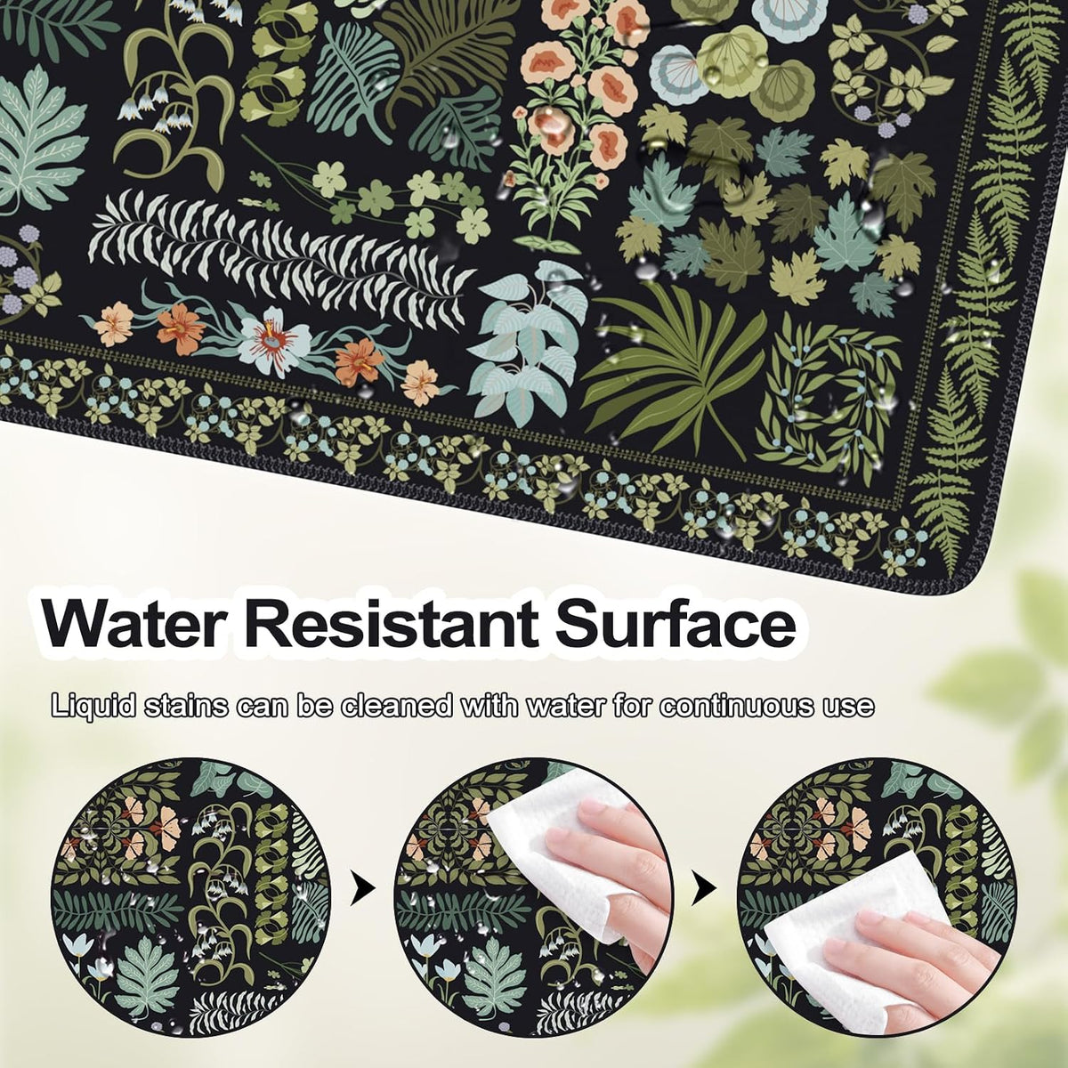 Desk Mat,Mouse Pad for Office Desk,35.4x15.7in,Pink Flowers