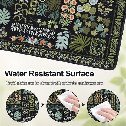 Desk Mat,Mouse Pad for Office Desk,35.4x15.7in,Pink Flowers