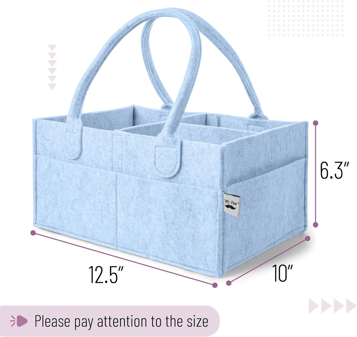 Baby Diaper Caddy Organizer, Gray, Medium
