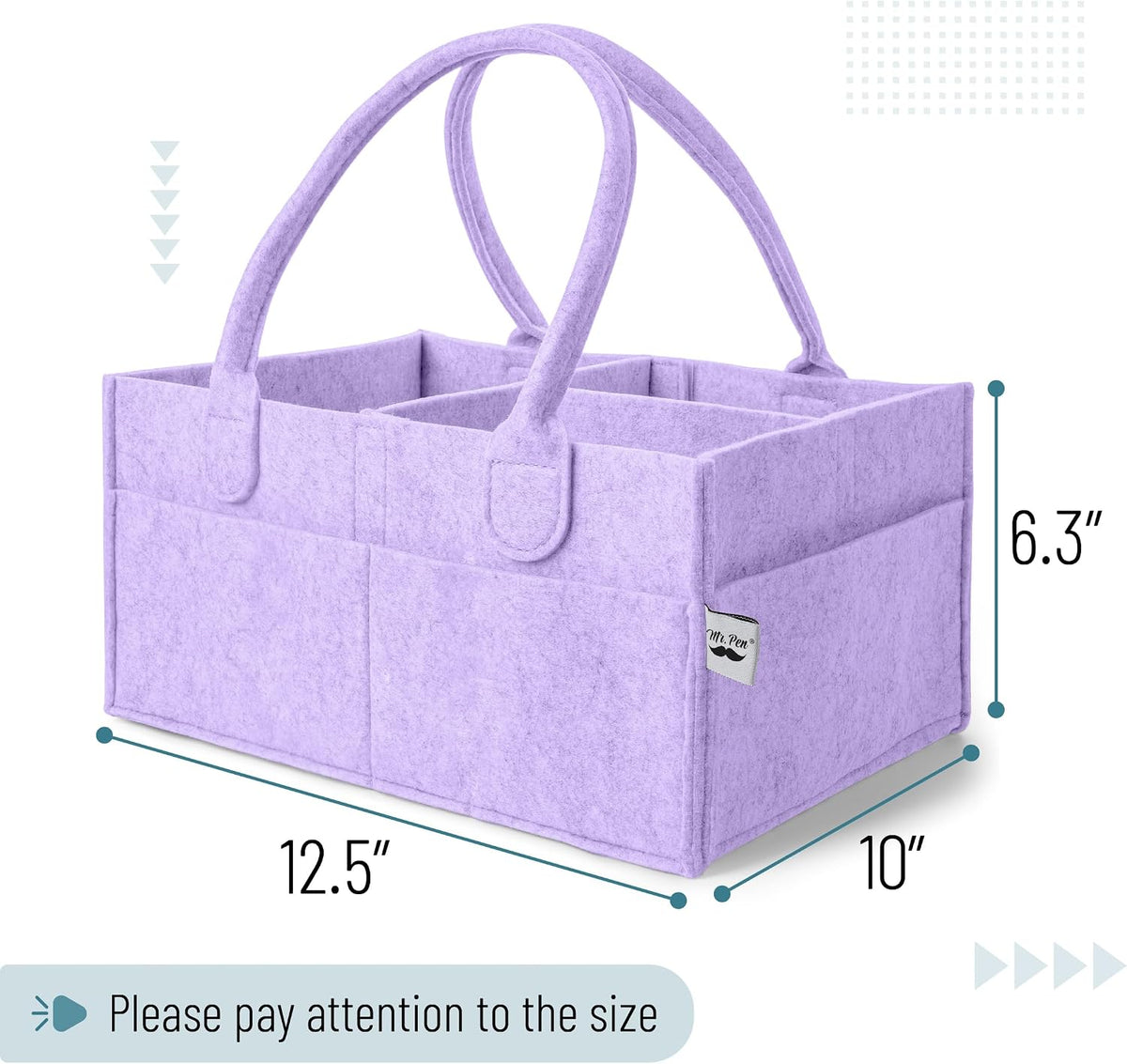 Baby Diaper Caddy Organizer, Gray, Medium