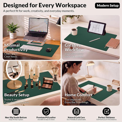 Large Desk Mat, 47" x 17", Black
